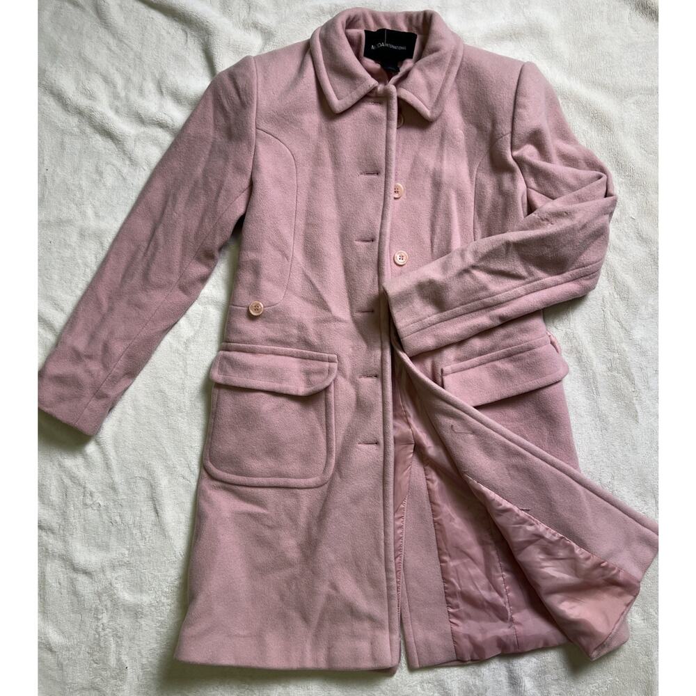 Moda International Barbie Pink Wool Blend Button Down Jacket Peacoat Womens Sz 2